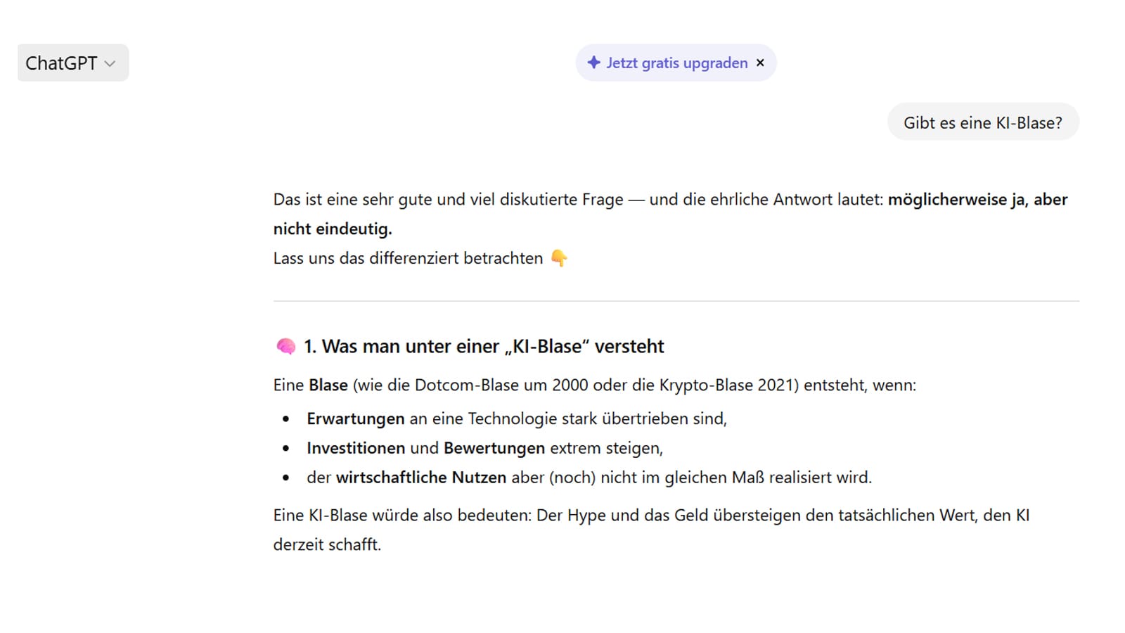 Vier Argumente gegen eine KI-Blase